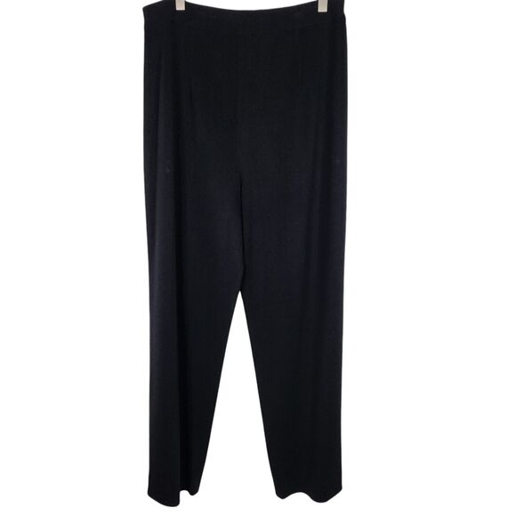 MISOOK Pants Womens Large Black Wide Leg Elastic Waist Stretch Korea Knit - Picture 1 of 6